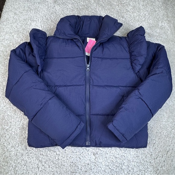 NWT Simply Southern Crop Puffer Jacket Coat. Snow Day Puffer. Navy Blue XS/S - Picture 1 of 10